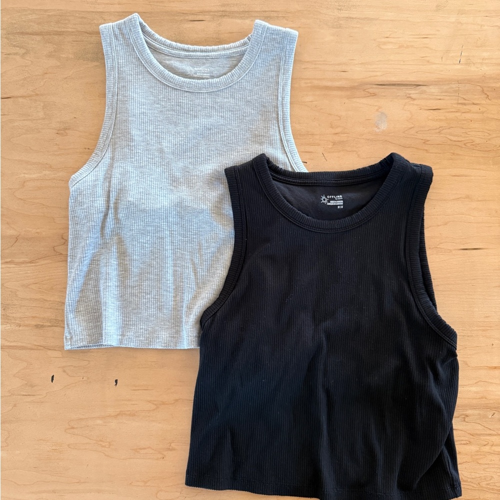 OFFLINE by Aerie Thumbs up Heavyweight Cropped Tank Top